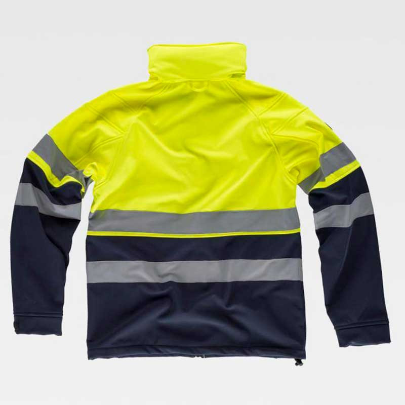 CHAQUETA SOFTSHELL A.V. COMBINADA CON CAPUCHA  WORKTEAM