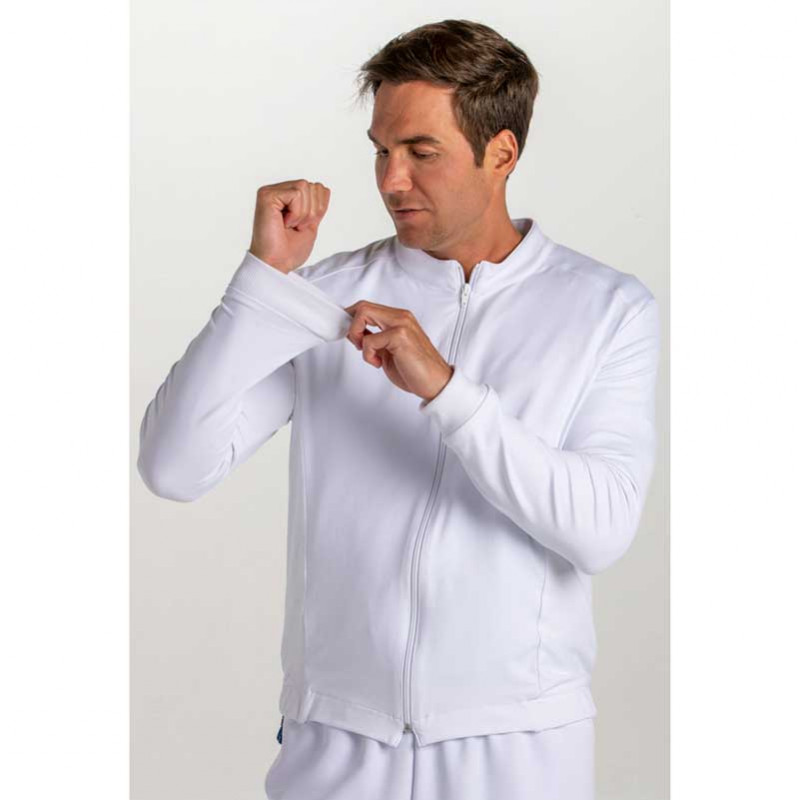 CHAQUETA SPORT HOMBRE DE PUNTO ELáSTICO BLANCO  DYNEKE