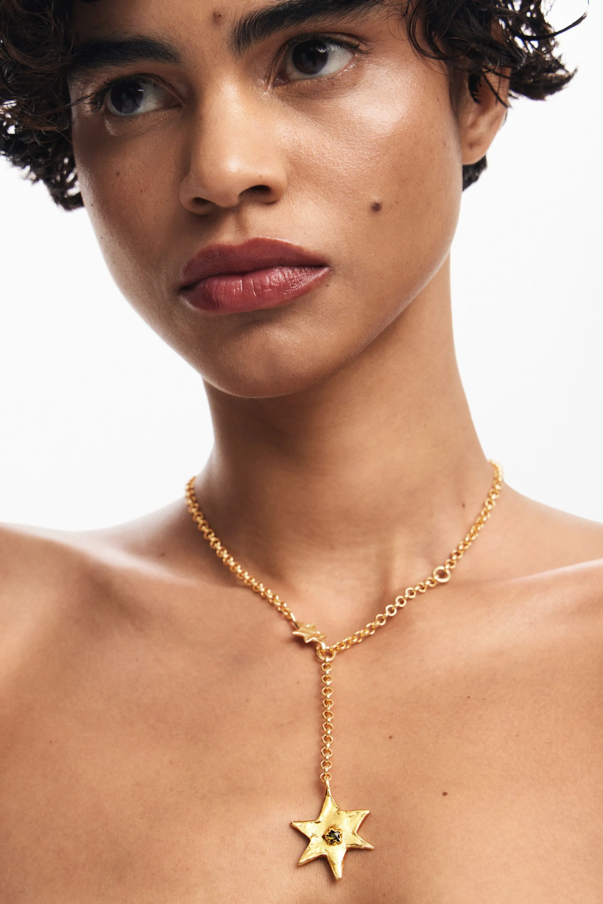 Collar estrella y corazón baño plata Zalio