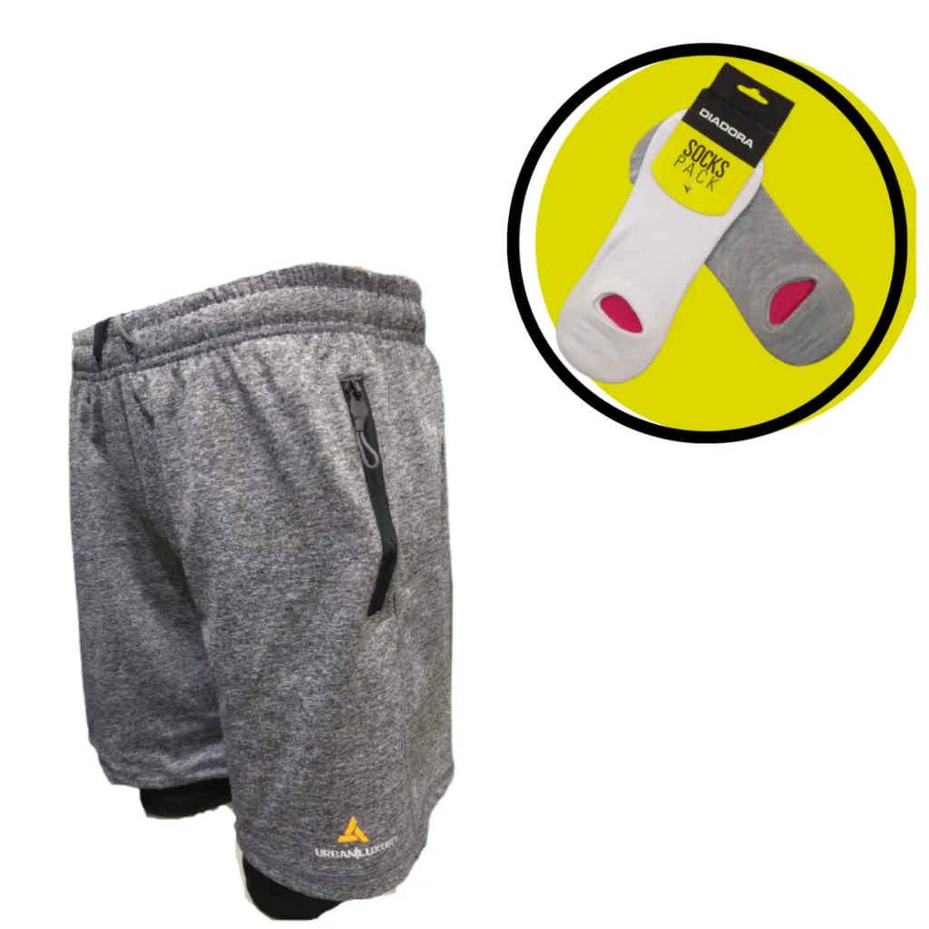 Combo run!! short con calza+medias de regalo!!