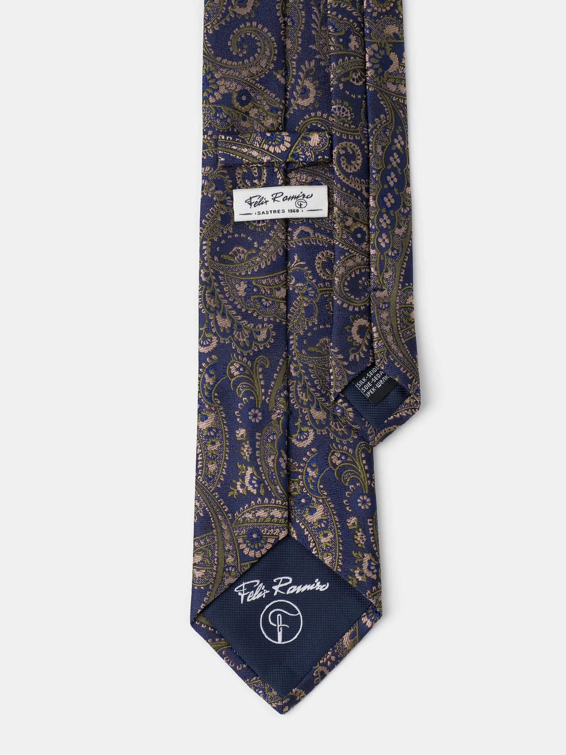 CORBATA SEDA JACQUARD AMEBAS VERDE