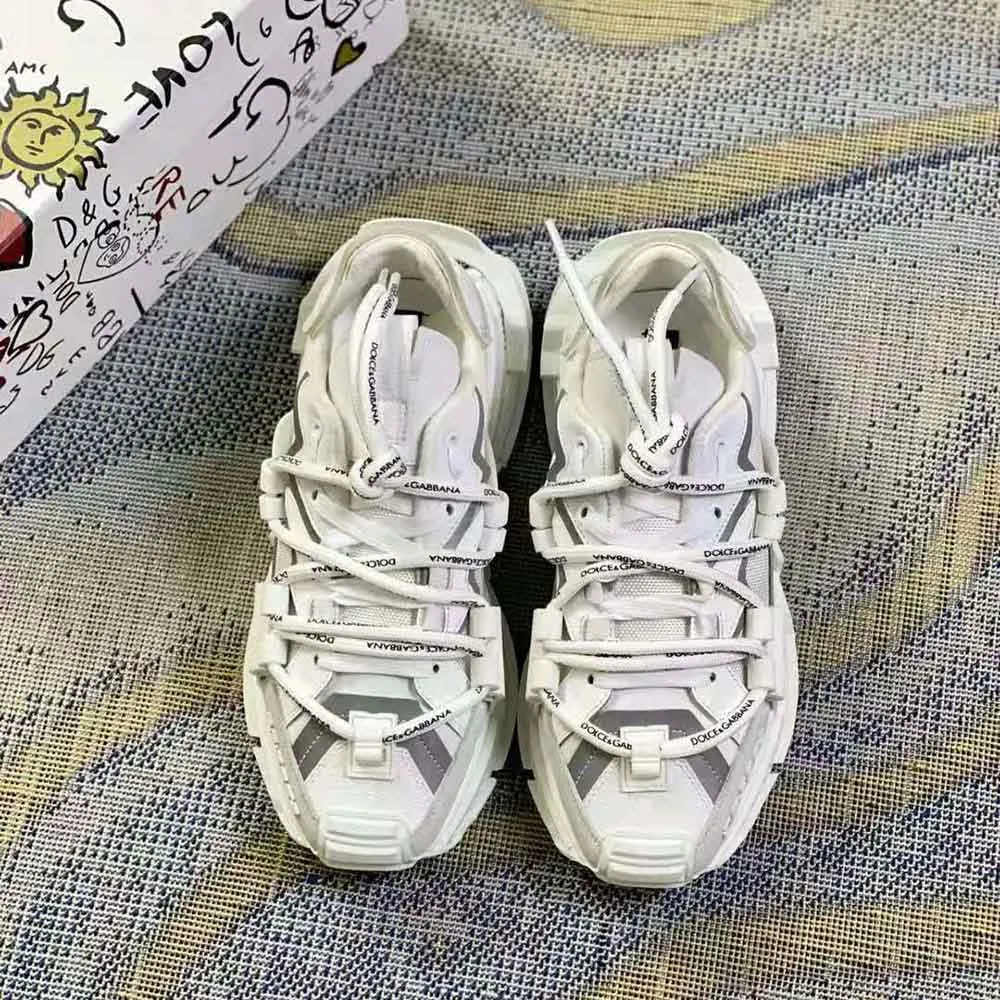 DOLCE GABBANA D&G ZAPATILLAS ESPACIALES UNISEX DE MATERIALES MIXTOSBLANCO