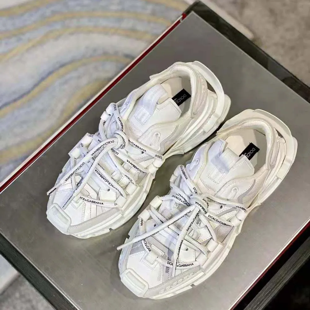 DOLCE GABBANA D&G ZAPATILLAS ESPACIALES UNISEX DE MATERIALES MIXTOSBLANCO