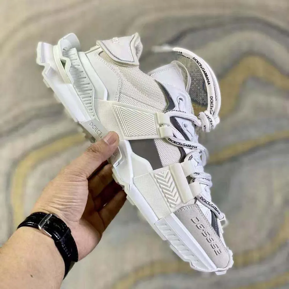 DOLCE GABBANA D&G ZAPATILLAS ESPACIALES UNISEX DE MATERIALES MIXTOSBLANCO