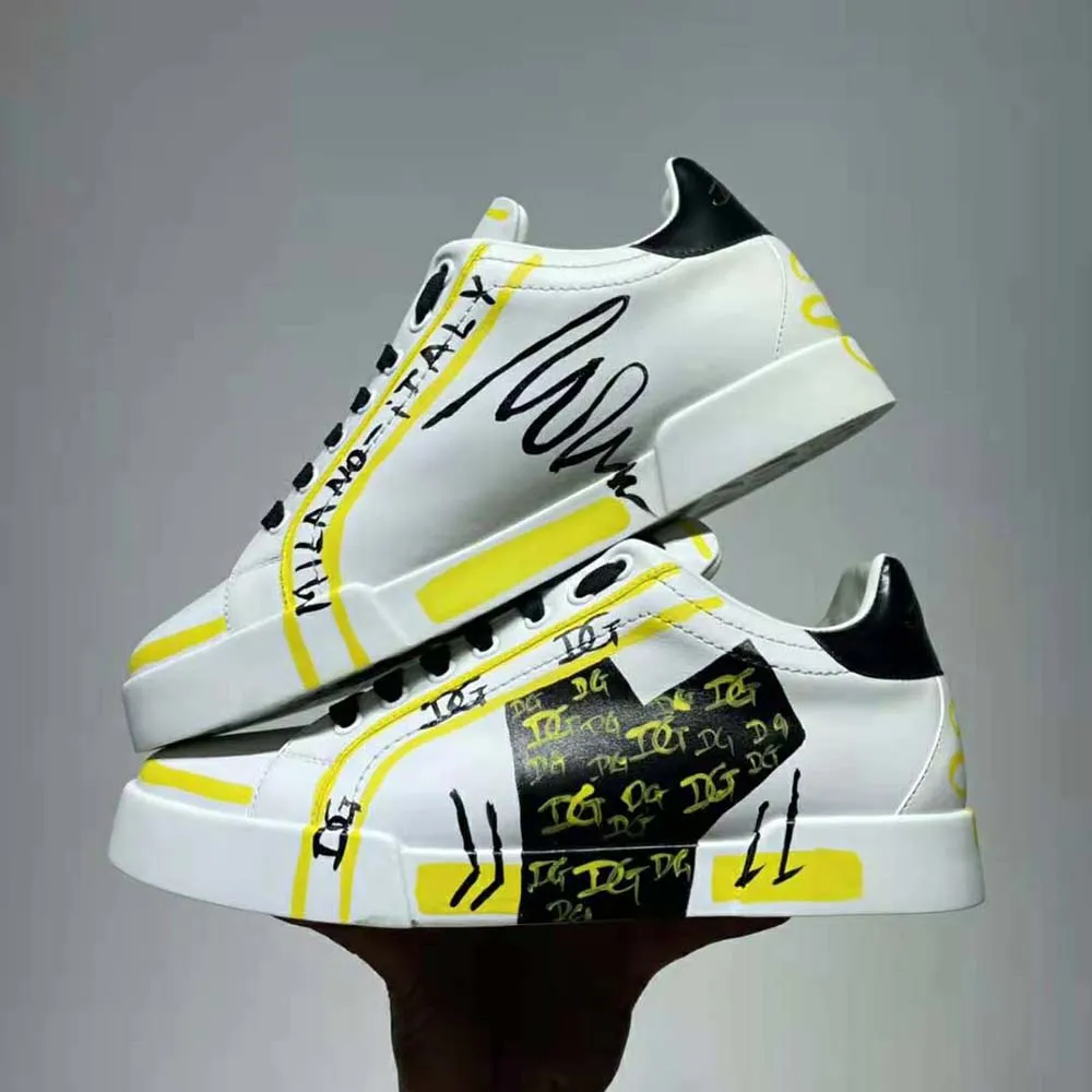 DOLCE GABBANA ZAPATILLAS PORTOFINO DE EDICIóN LIMITADA D&G PARA HOMBREAMARILLO