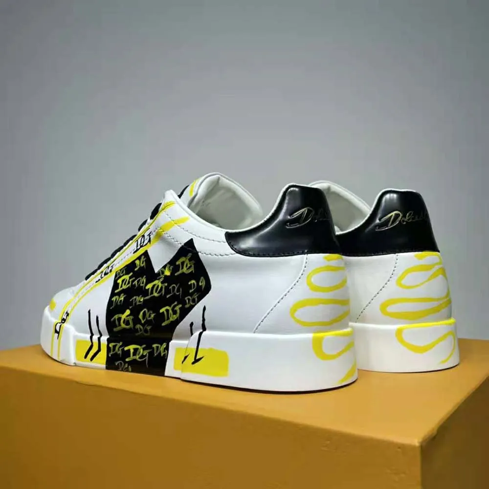 DOLCE GABBANA ZAPATILLAS PORTOFINO DE EDICIóN LIMITADA D&G PARA HOMBREAMARILLO