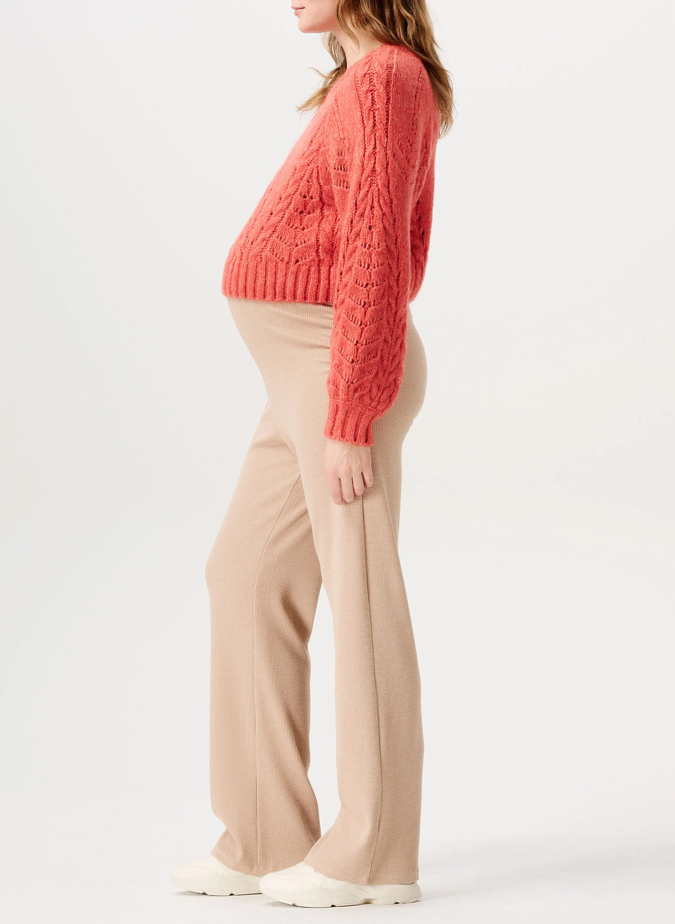 EDIME  PANTALóN RECTO ELáSTICO DE PREMAMá EN BEIGE
