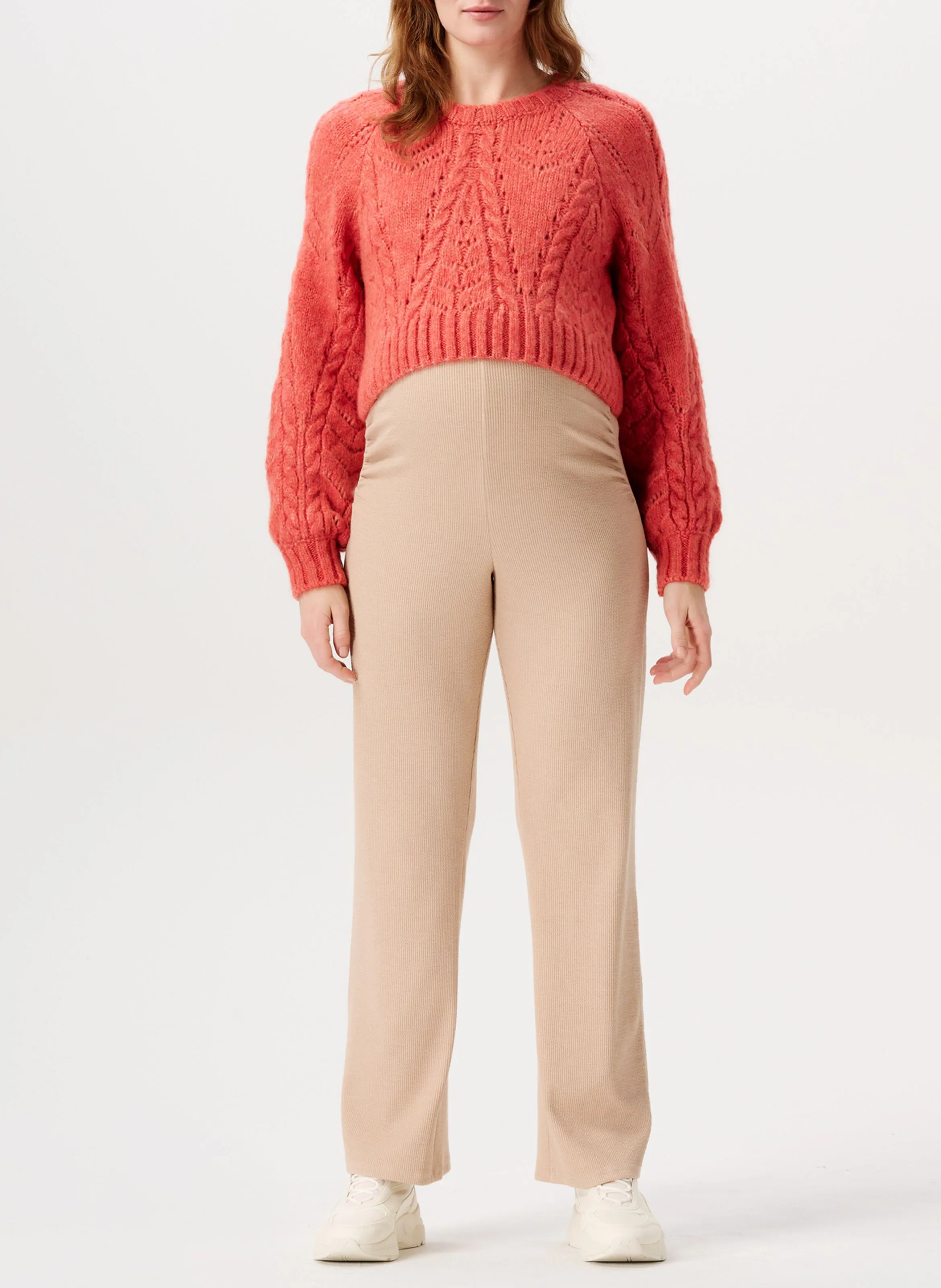 EDIME  PANTALóN RECTO ELáSTICO DE PREMAMá EN BEIGE