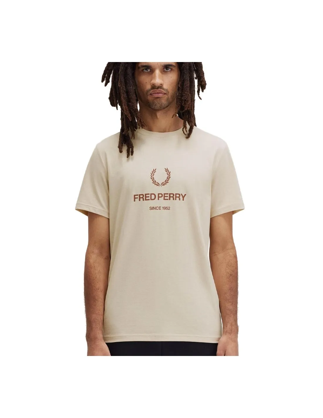 FRED PERRY GRAPHIC T SHIRT OATMEAL