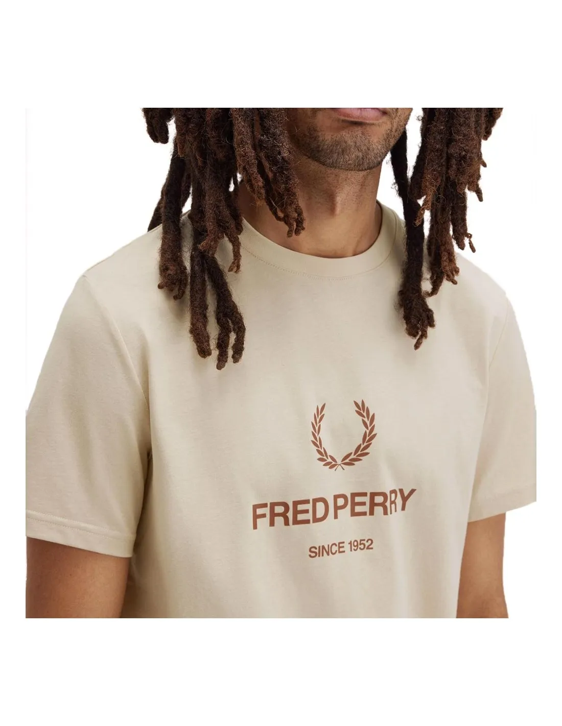 FRED PERRY GRAPHIC T SHIRT OATMEAL