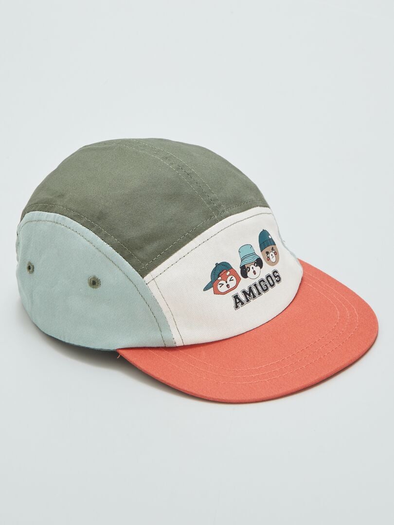 GORRA COLORBLOCK CON ESTAMPADO  VERDE