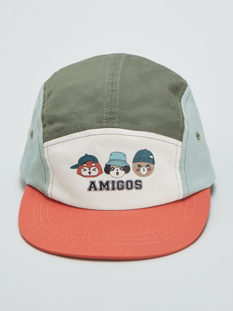 GORRA COLORBLOCK CON ESTAMPADO  VERDE