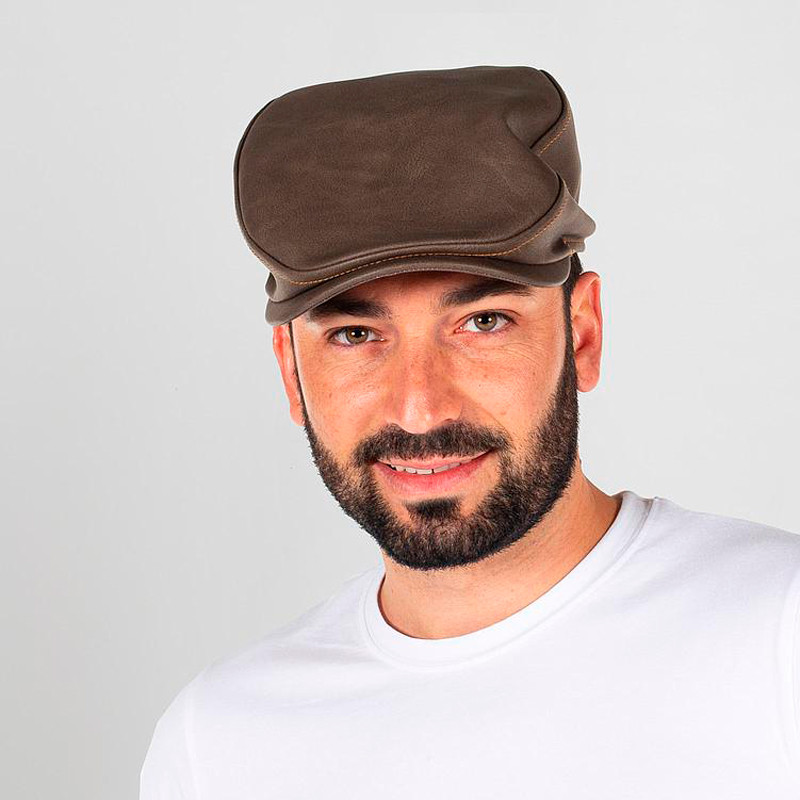 GORRA LABORAL GATSBY TEJIDO DE POLIPIEL MARRóN  GARY'S