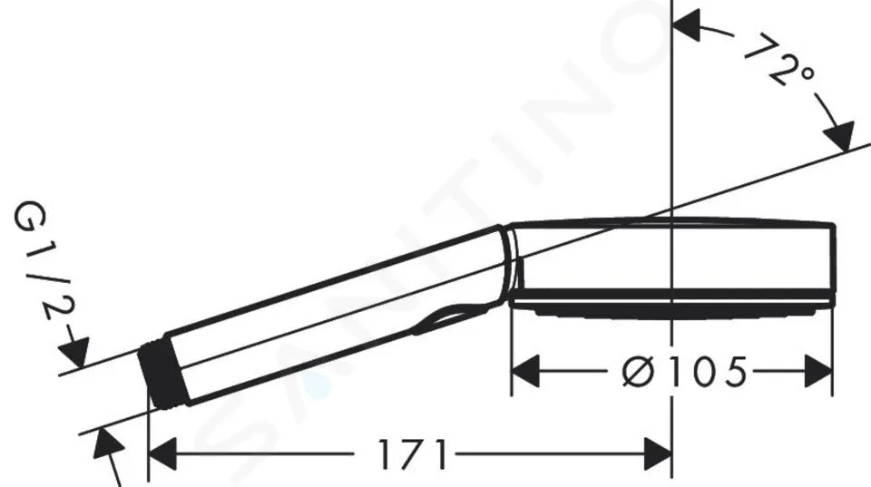 HANSGROHE PULSIFY SELECT  CABEZAL DE DUCHA ACTIVATION 105, 3 CHORROS, ECOSMART, NEGRO MATEE 24101670