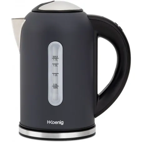 Hervidor eléctrico 2200W 1.7L base giratoria 360° negro mate H.Koenig BOE52
