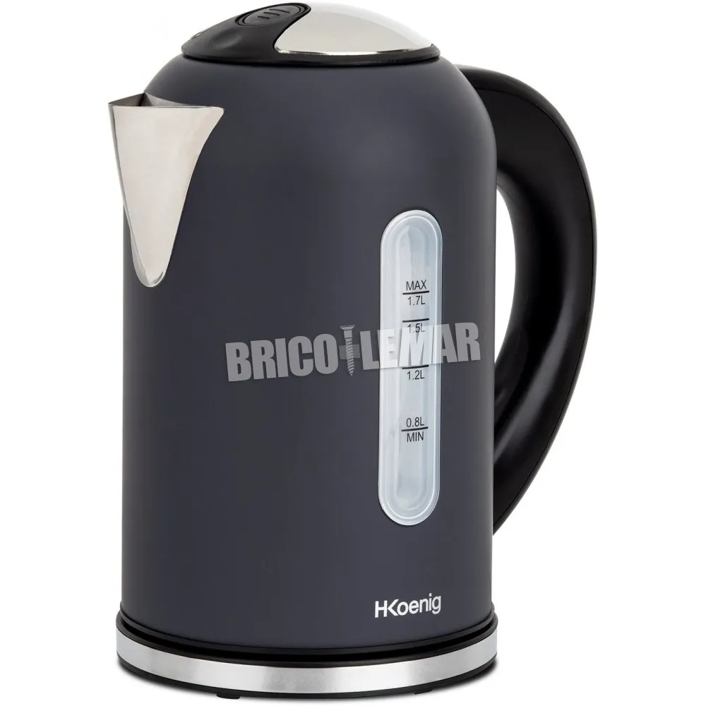 Hervidor eléctrico 2200W 1.7L base giratoria 360° negro mate H.Koenig BOE52