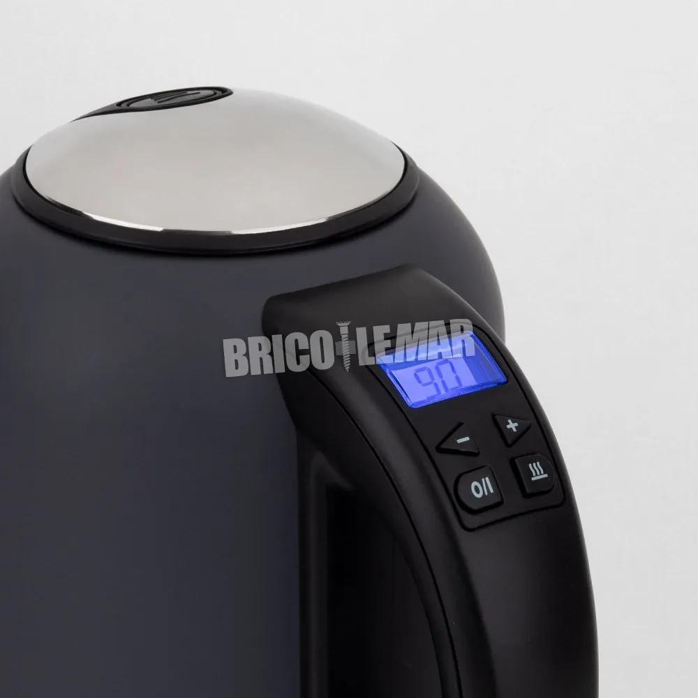 Hervidor eléctrico 2200W 1.7L base giratoria 360° negro mate H.Koenig BOE52