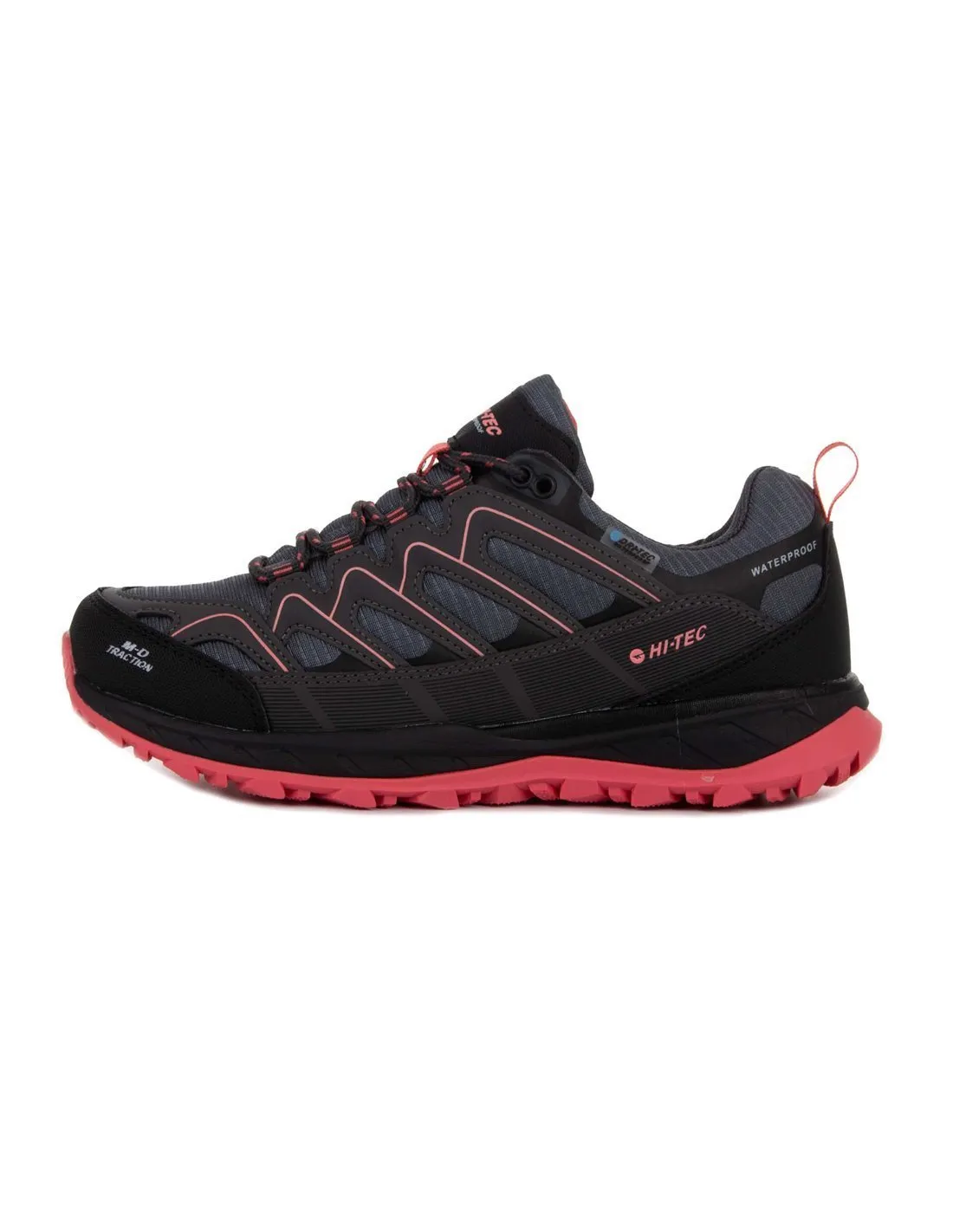 HITEC  ZAPATILLAS NEGRAS Y ROSAS LANDER LOW MUJER