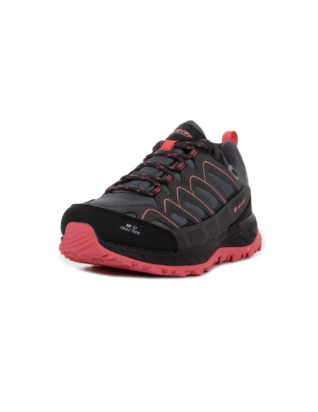 HITEC  ZAPATILLAS NEGRAS Y ROSAS LANDER LOW MUJER