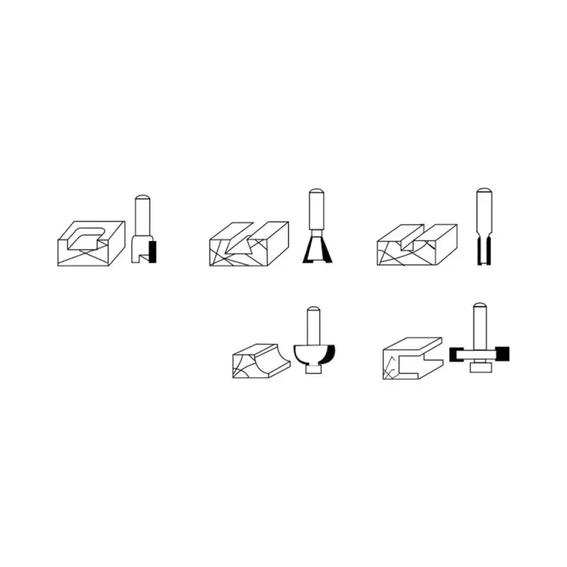 Kit De Fresas Para Ruteadora 5 Pzs Toolcraft TC3453