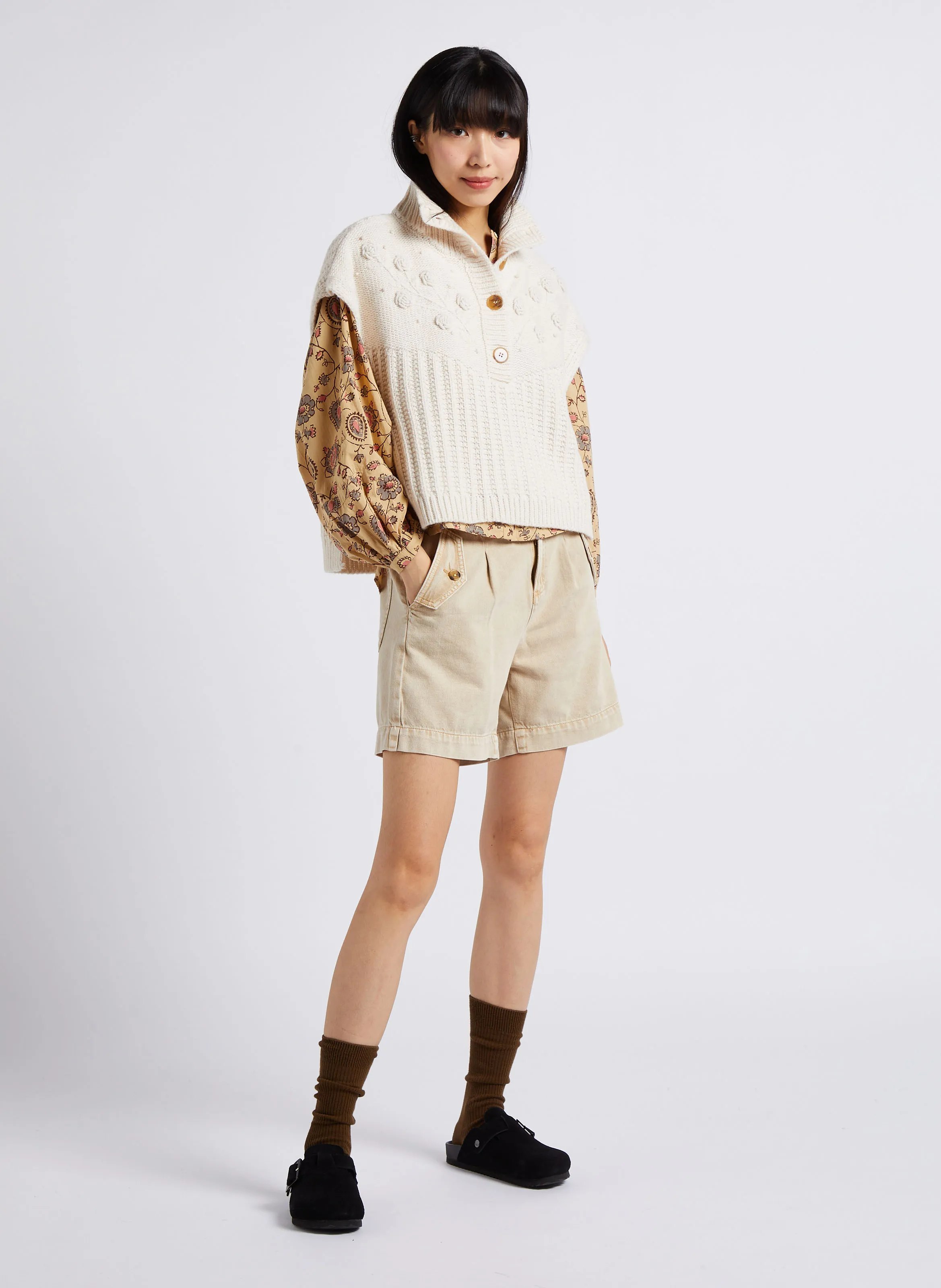 LOUISE MISHA SONG  CHAQUETA CON CUELLO ALTO EN BEIGE