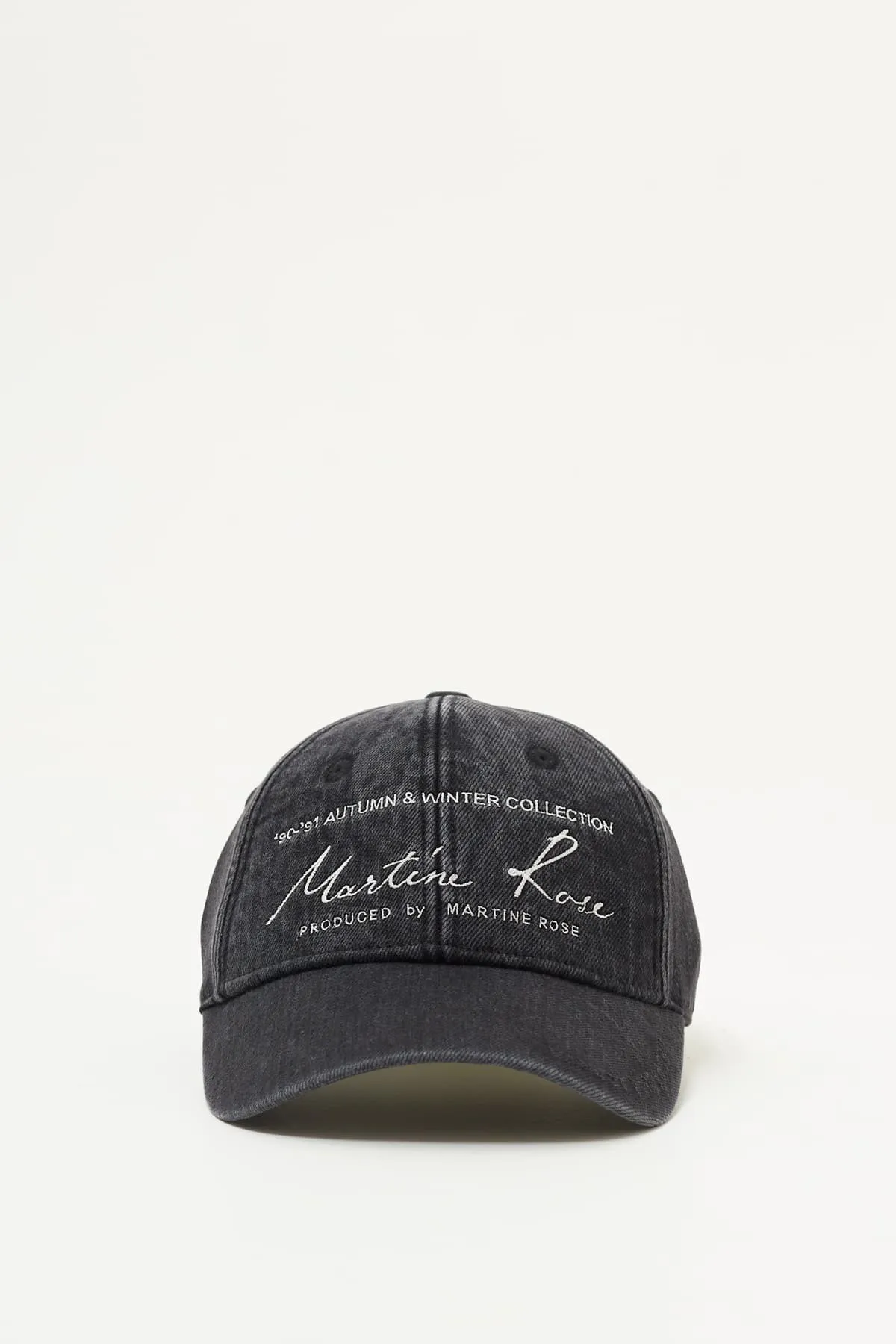 MARTINE ROSE WASHED BLACK SIGNATURE CAP