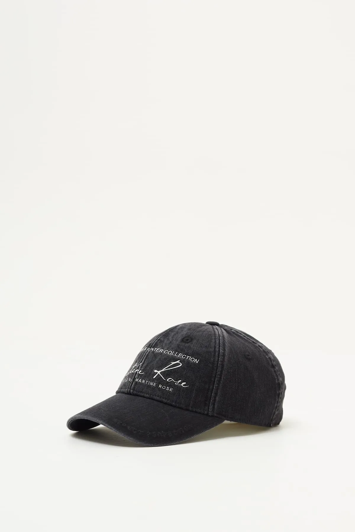 MARTINE ROSE WASHED BLACK SIGNATURE CAP