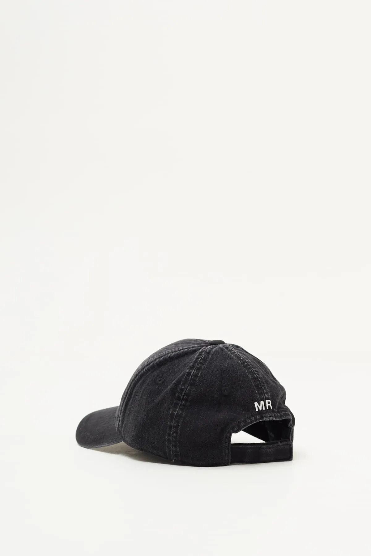 MARTINE ROSE WASHED BLACK SIGNATURE CAP