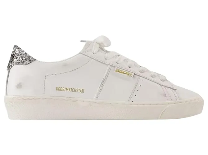 MATCHSTAR SNEAKERS  GOLDEN GOOSE DELUXE BRAND  CUERO  BLANCO/PLATA 