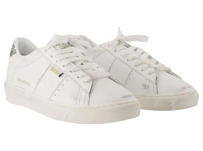 MATCHSTAR SNEAKERS  GOLDEN GOOSE DELUXE BRAND  CUERO  BLANCO/PLATA 