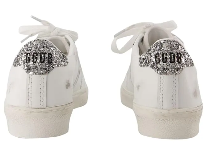 MATCHSTAR SNEAKERS  GOLDEN GOOSE DELUXE BRAND  CUERO  BLANCO/PLATA 