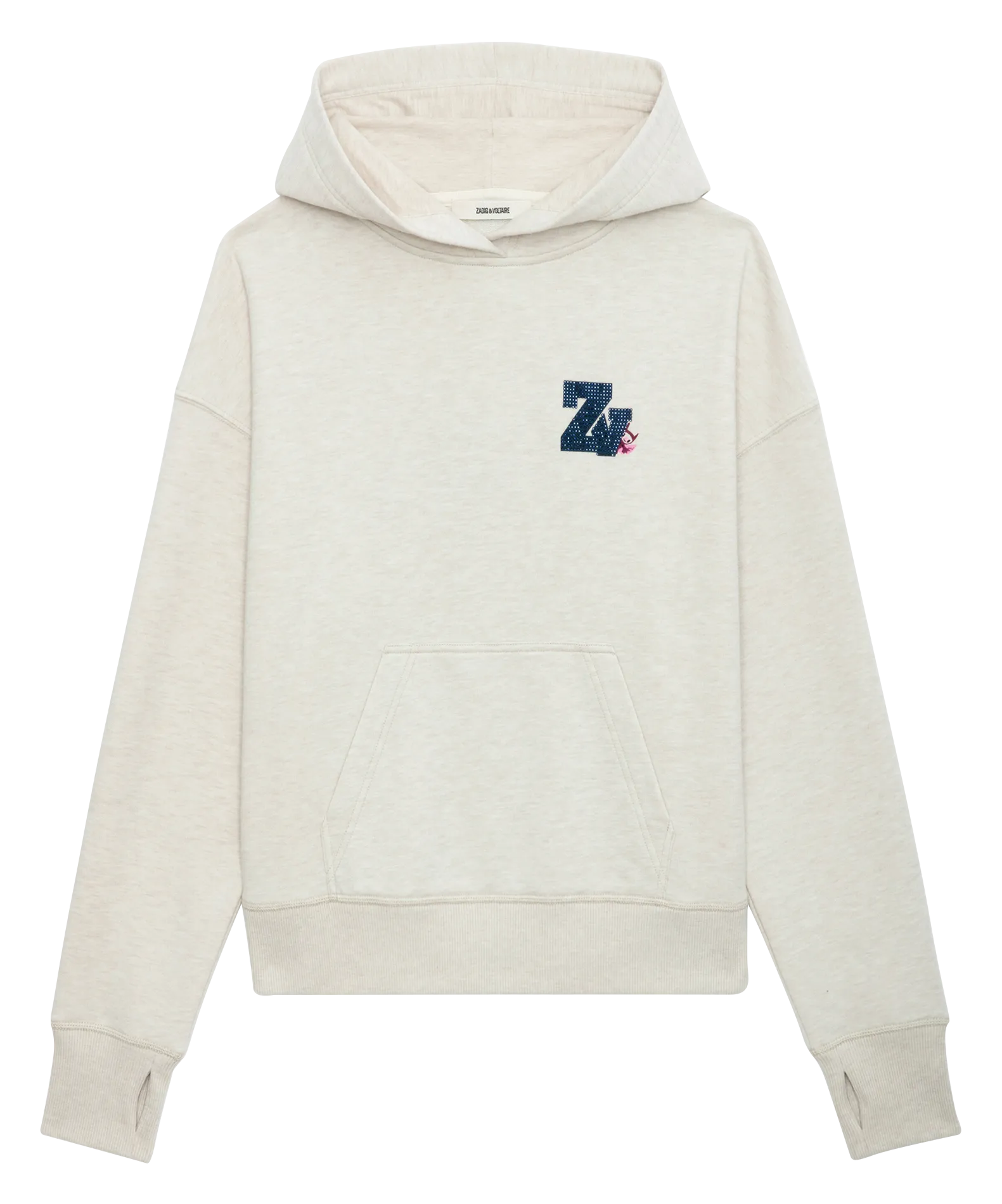 MIA  SUDADERA RECTA DE MEZCLA DE ALGODóN ORGáNICO CON CAPUCHA EN BLANCO