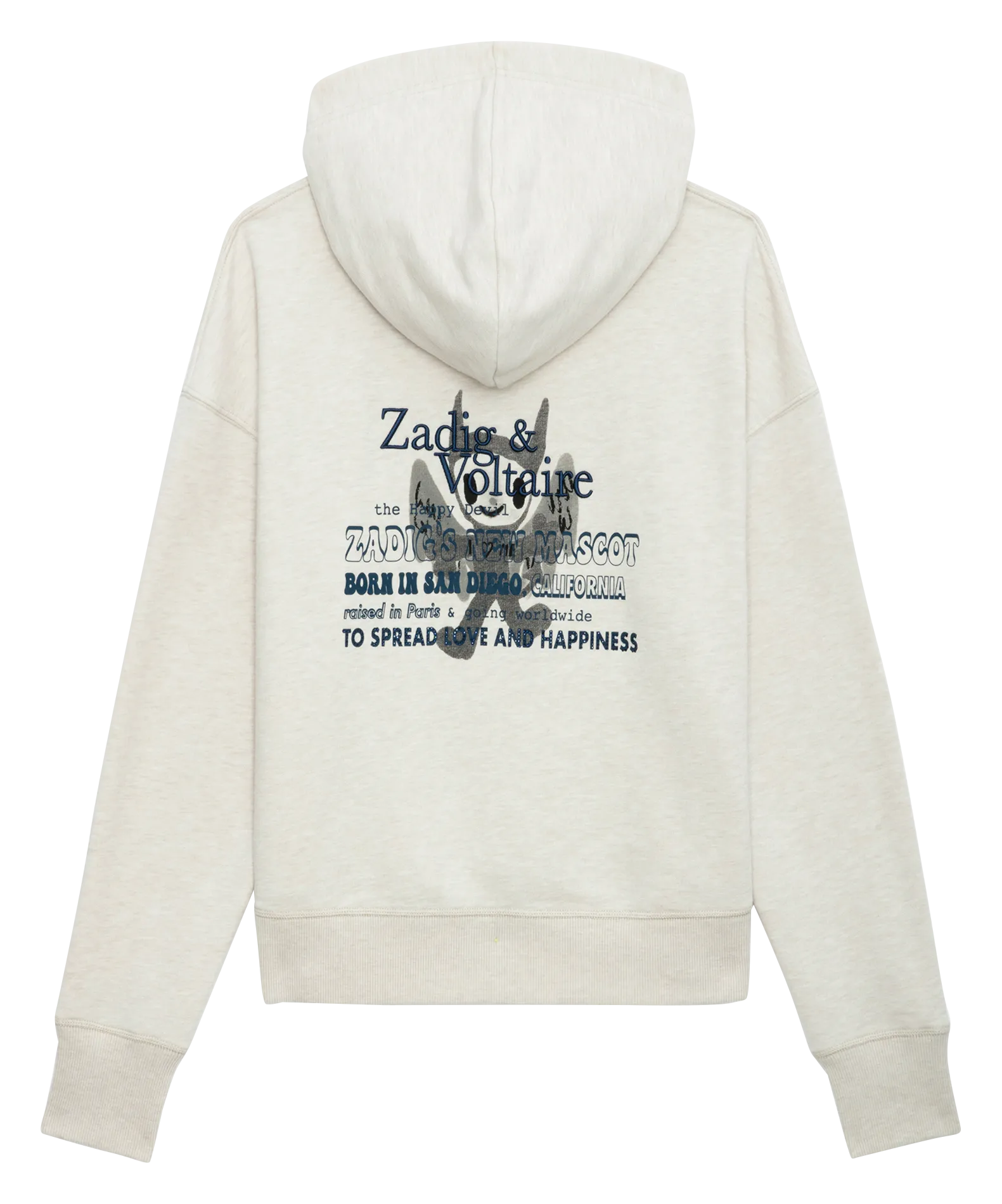 MIA  SUDADERA RECTA DE MEZCLA DE ALGODóN ORGáNICO CON CAPUCHA EN BLANCO