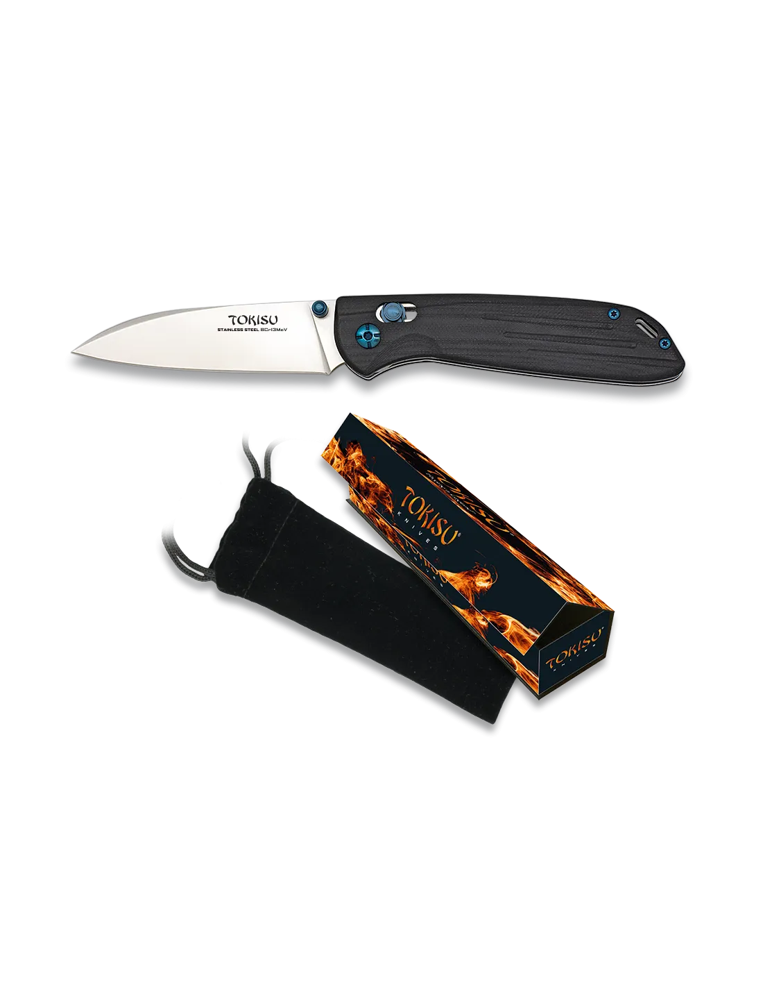 Navaja hoja acero satinado CNC y mango G10. TOKISU