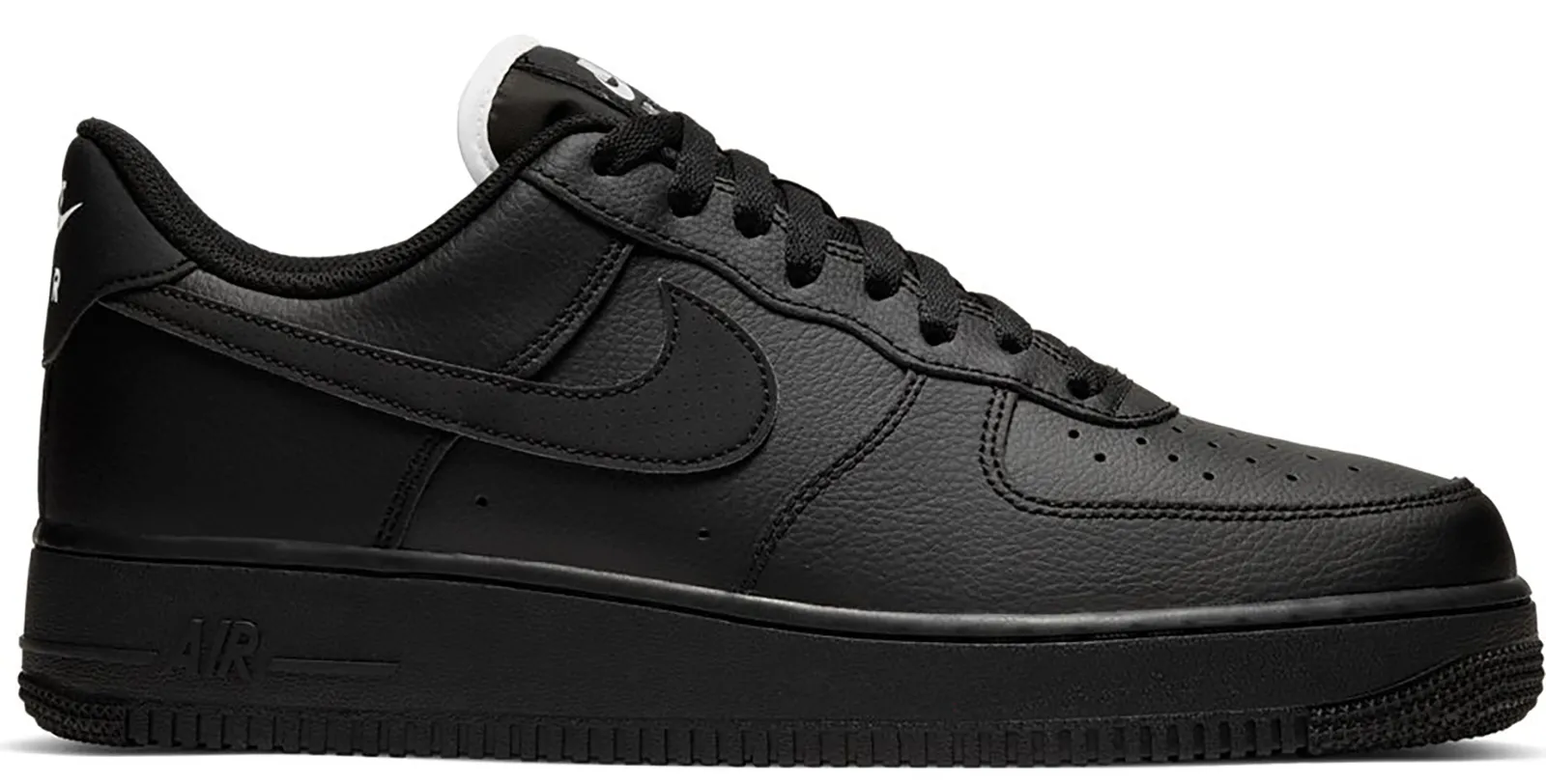 Nike Air Force 1 Low Triple Black White Tongue