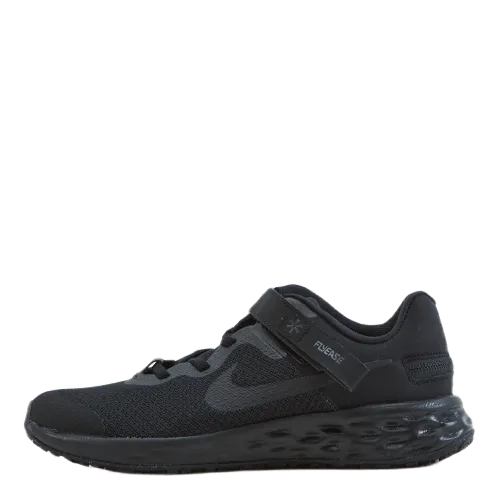 NIKE REVOLUTION 6 FLYEASE LITTLE KIDS' SHOE BLACK/BLACKDK SMOKE GREY