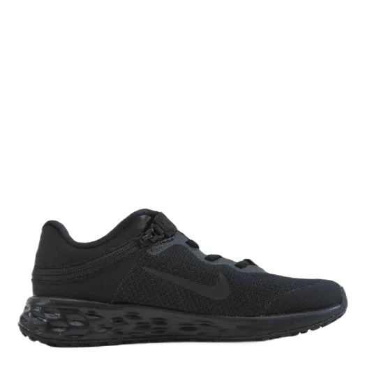 NIKE REVOLUTION 6 FLYEASE LITTLE KIDS' SHOE BLACK/BLACKDK SMOKE GREY