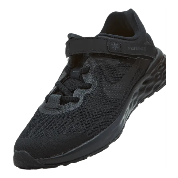 NIKE REVOLUTION 6 FLYEASE LITTLE KIDS' SHOE BLACK/BLACKDK SMOKE GREY