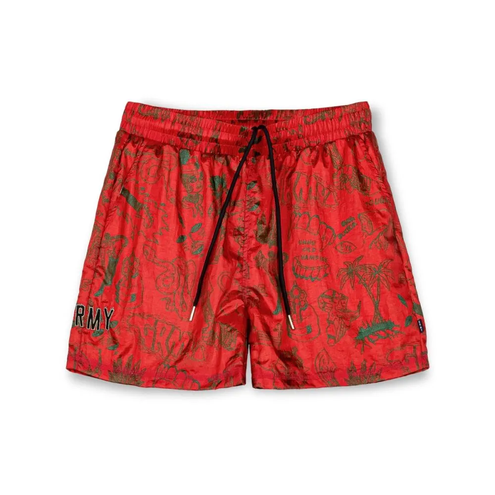 PANTALÓN CORTO GRIMEY THE TOUGHEST SATIN  RED | SPRING 23