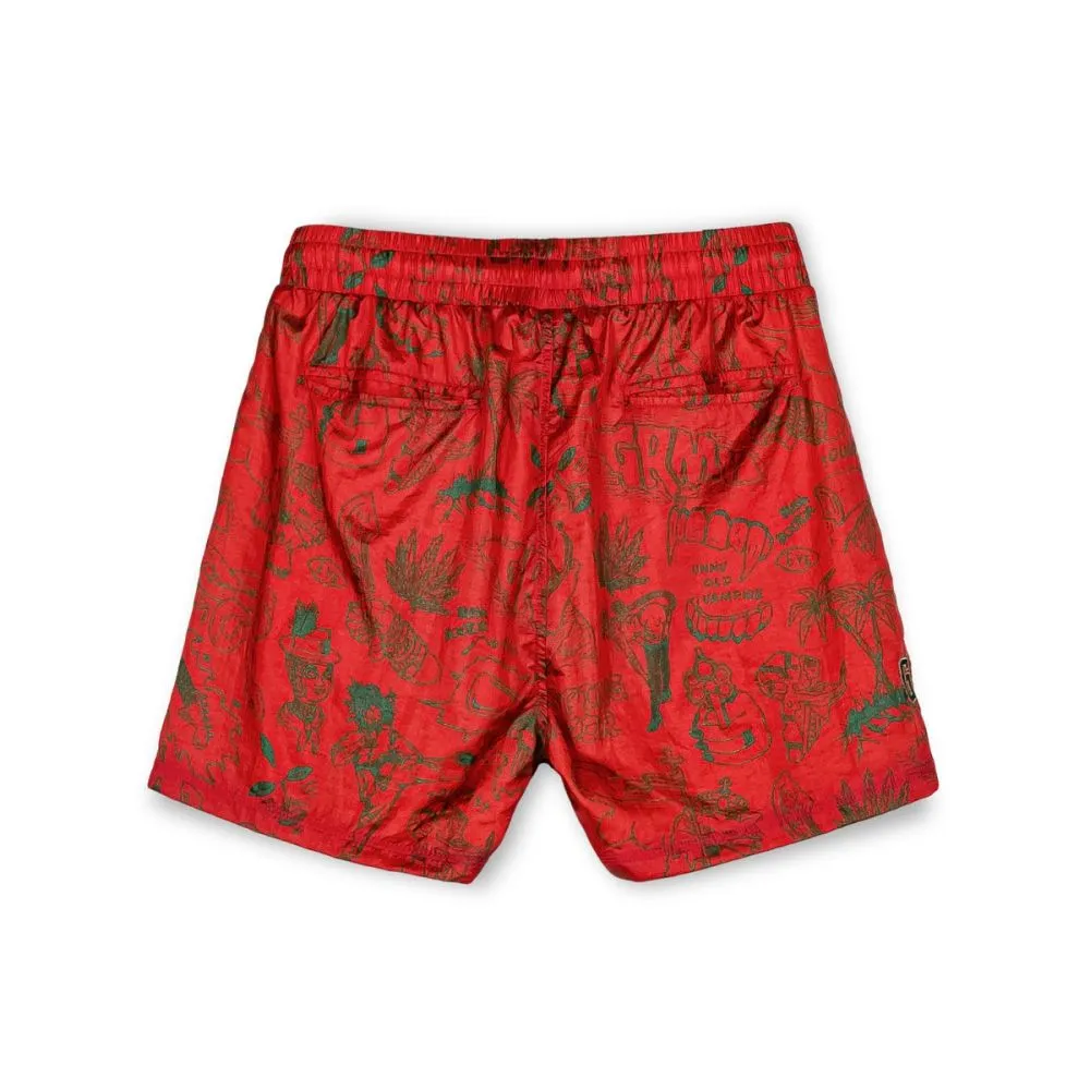 PANTALÓN CORTO GRIMEY THE TOUGHEST SATIN  RED | SPRING 23
