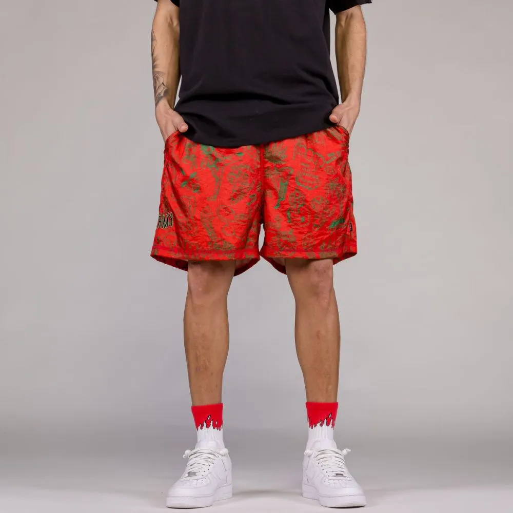 PANTALÓN CORTO GRIMEY THE TOUGHEST SATIN  RED | SPRING 23
