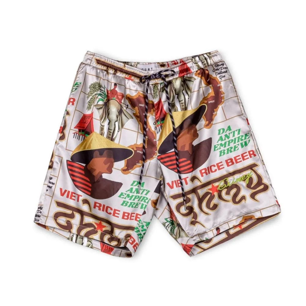 PANTALÓN CORTO GRIMEY VIET CONG BEER SATIN  WHITE | SUMMER 23