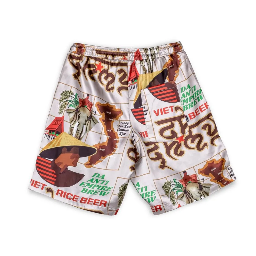 PANTALÓN CORTO GRIMEY VIET CONG BEER SATIN  WHITE | SUMMER 23