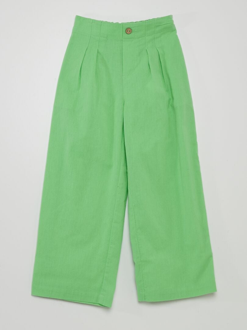PANTALóN ANCHO LISO  VERDE