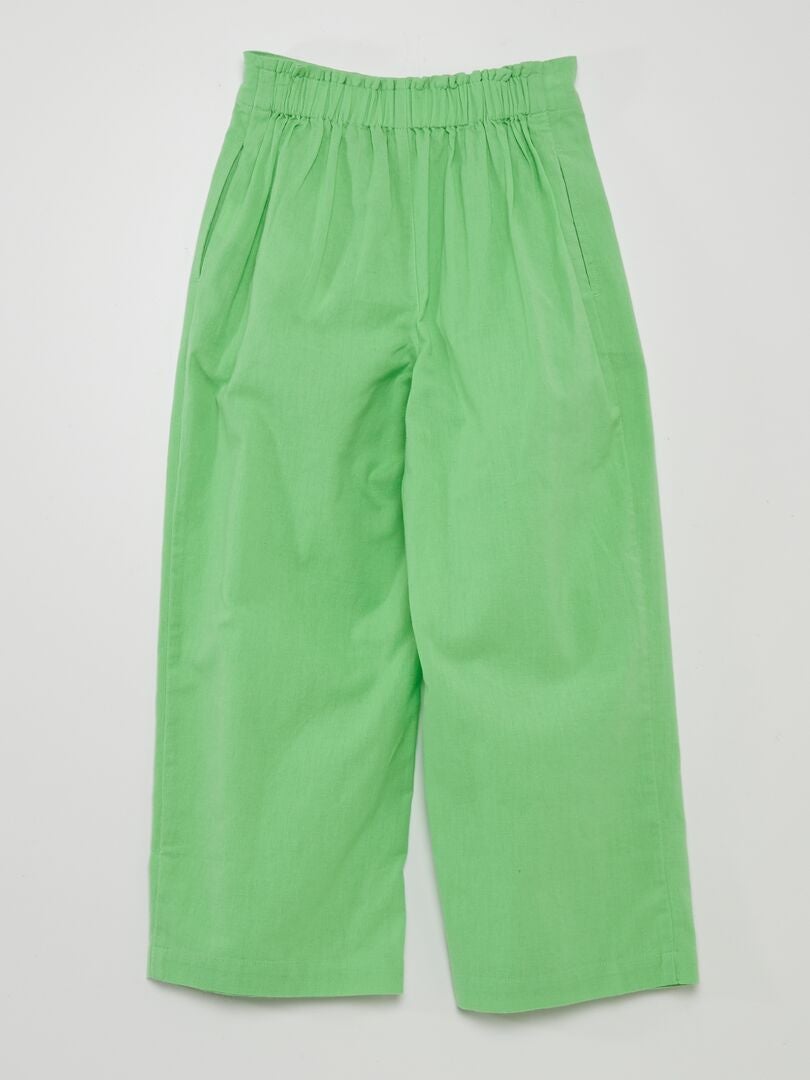 PANTALóN ANCHO LISO  VERDE