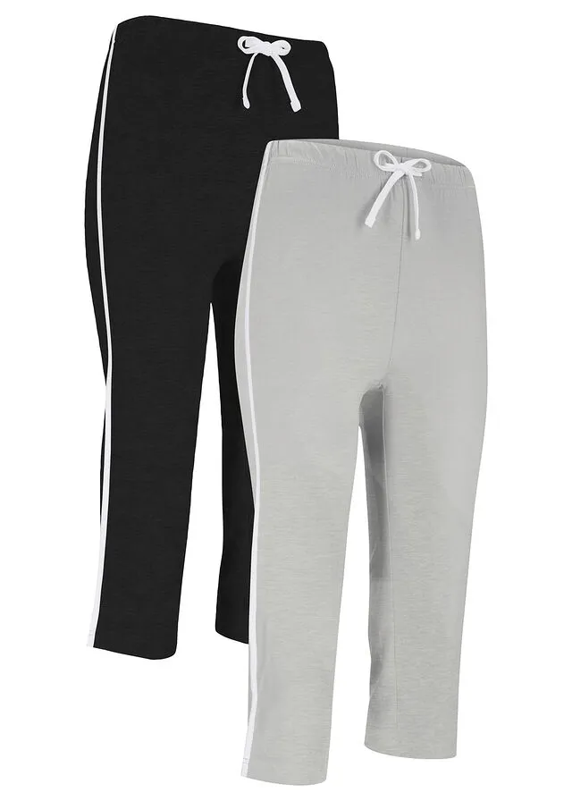 PANTALóN CAPRI DEPORTIVO, PITILLO (2 UNIDADES) NEGROGRIS CLARO JASPEADO
