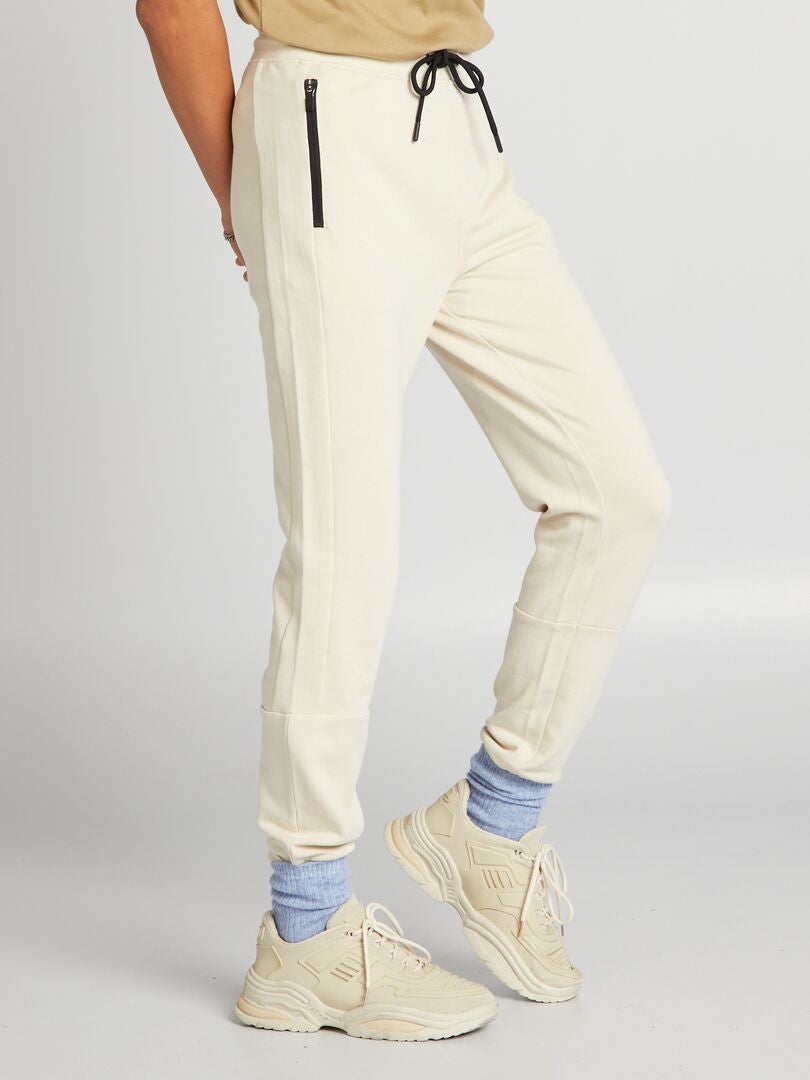PANTALóN DE JOGGING CON DETALLES A CONTRASTE  BEIGE
