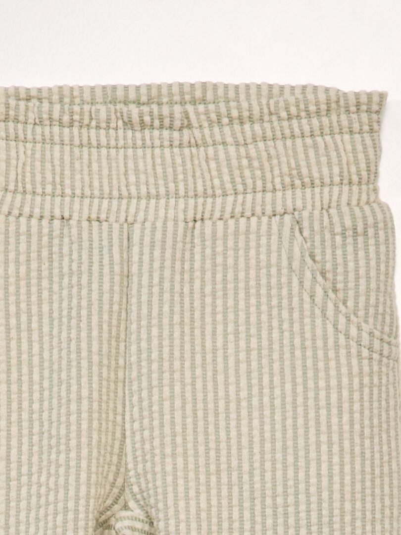 PANTALóN GOFRADO DE RAYAS  VERDE