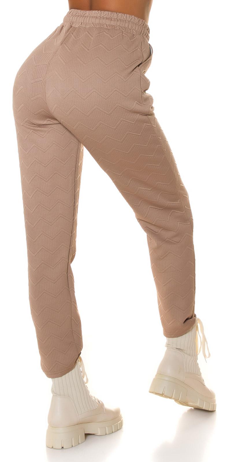 Pantalón Joggers cintura alta capuchino