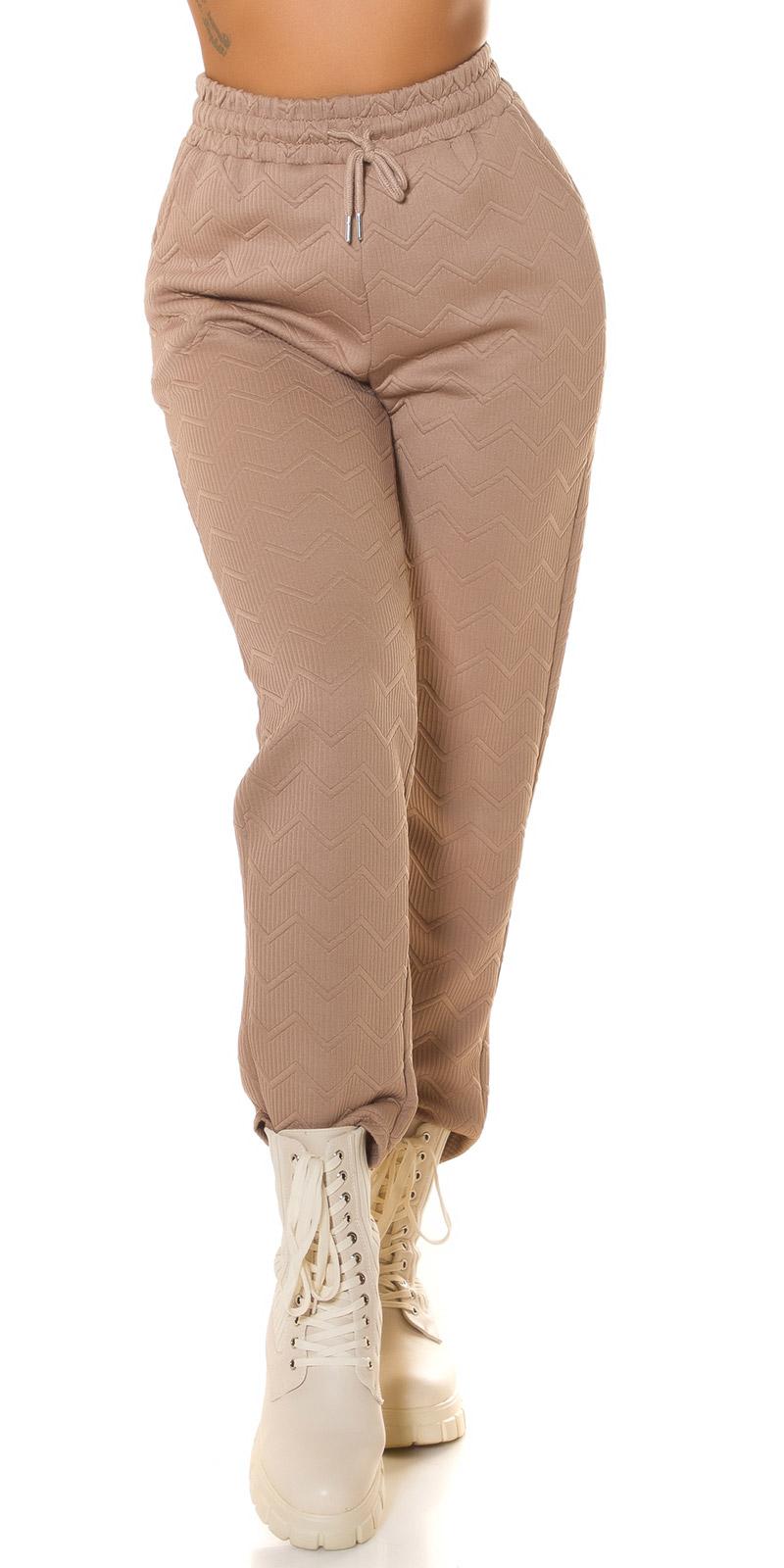 Pantalón Joggers cintura alta capuchino